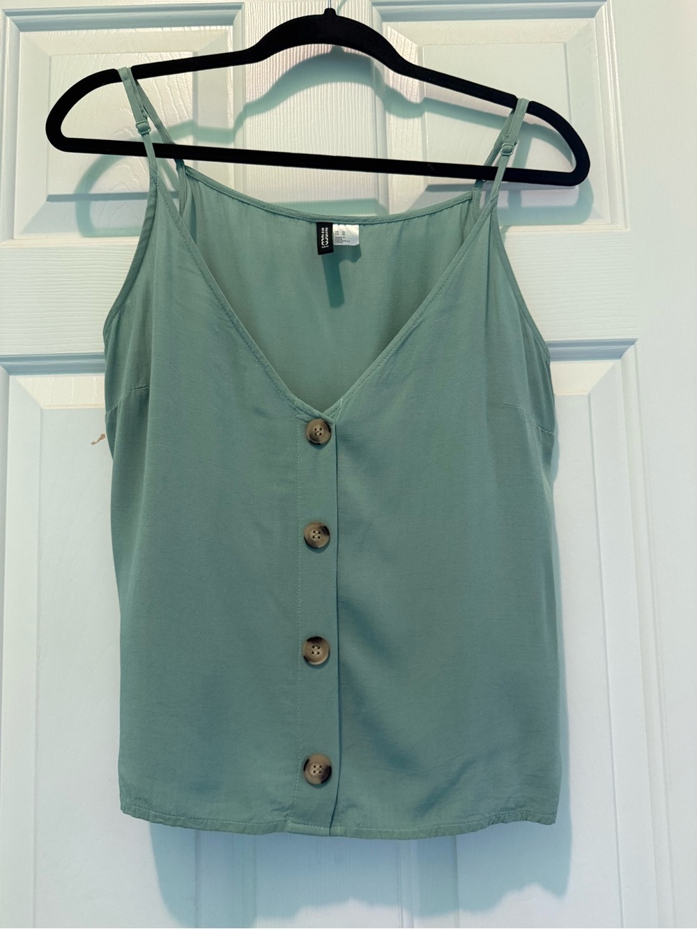H&M Sage Green Button-Front Cami Top